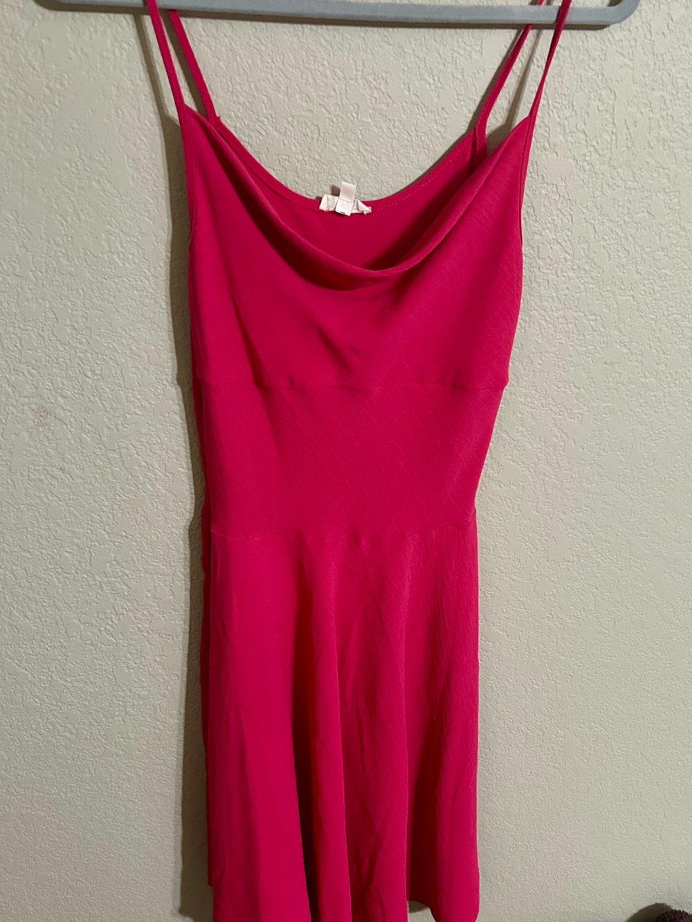 See You Monday Hot Pink Cowl Neck Mini Dress